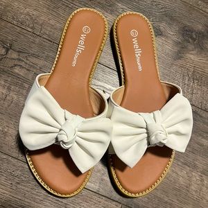 White Bow Sandals